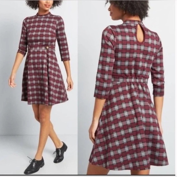 Modcloth Dresses & Skirts - NWT-ModCloth Proudest Moments Knit A-Line Plaid Dress